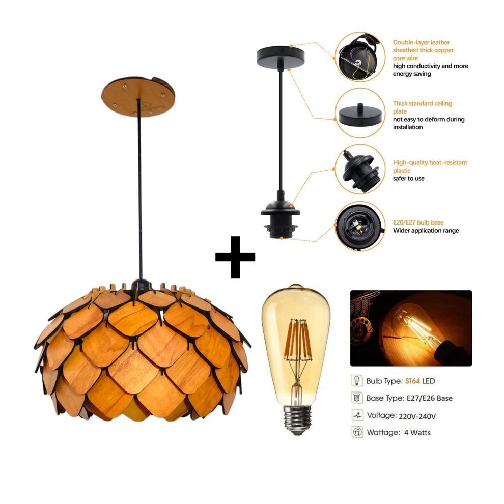 Wooden Chandelier Wall Lamp